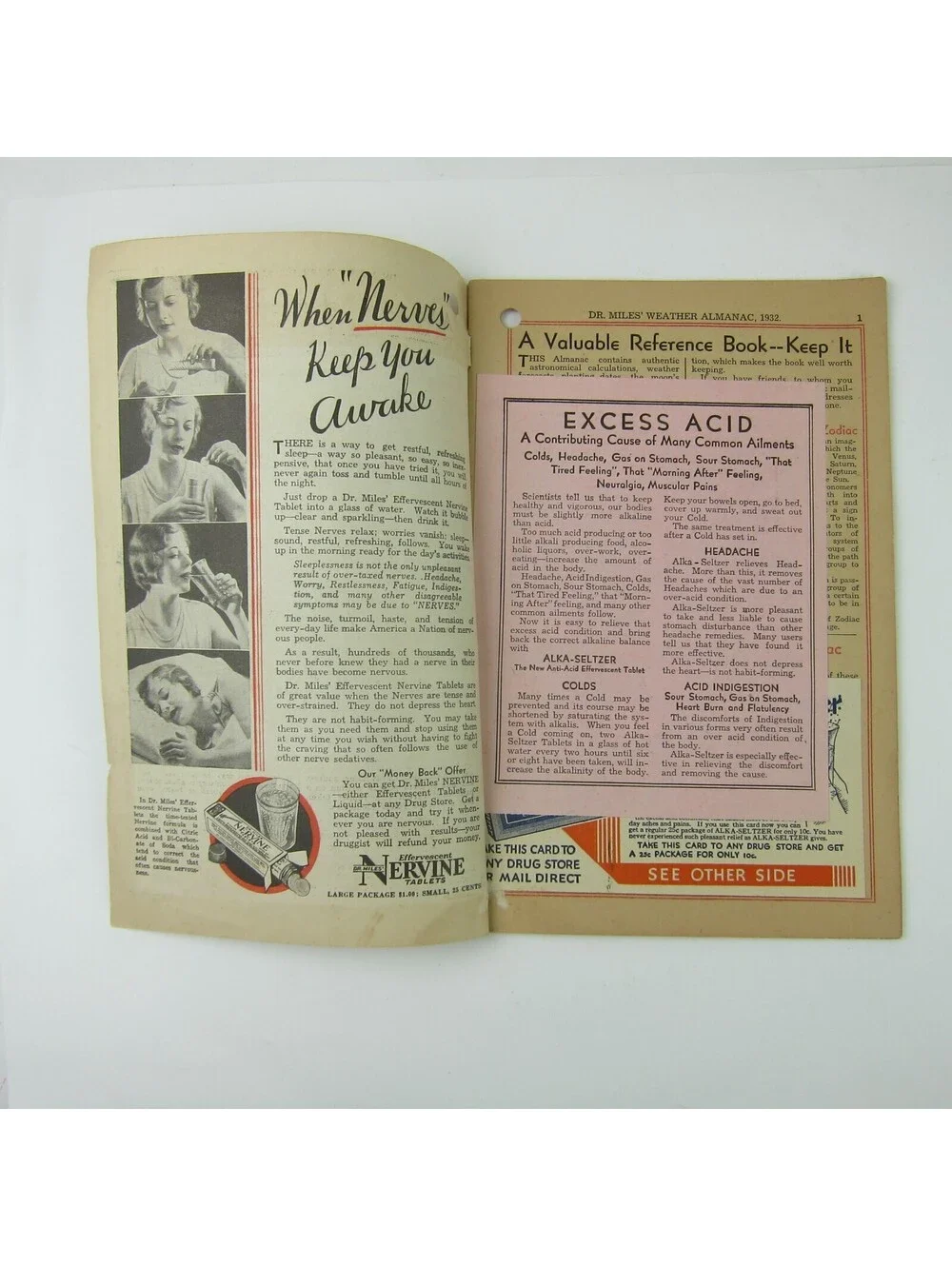 Dr. Miles New Weather Almanac & Hand Book of Valuable Information Vintage 1932